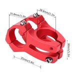 Lunje vtt potence vlo guidon court en alliage d'aluminium creux tige 31. 8x35mmrouge