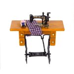 Machine a coudre miniature pour maison de poupe 1 / 12, avec tissu et ciseaux, accessoires de dcoration ...