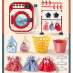 Machine a laver pour enfants, jouet de simulation de maison de jeu, mini jouets electriques rotatifs, ...