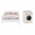 Machine a laver gazechimp 1 / 12 pour maison de poupe, appareils electromnagers avec lit double