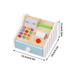 Machine de simulation de carte de crdit, caisse enregistreuse en bois, jeu de simulation pour garon ...