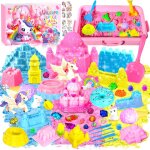 Magic sand sable magique licorne fille jeu de sable kit, color sable, sable magique enfant avec bac ...