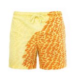 Maillot de bain court pour hommes, dcoloration d't, rencontre de changement de couleur de l'eau, schage ...