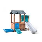 Maison enfant avec toboggan aire de jeux pour l'ext�rieur maisonnette / cabane de jeu en plastique - ...