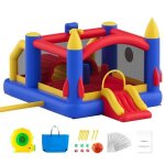 Maison gonflable - duoku - loisirs en plein air - 160 x 94 x 96 pouces - avec souffleur toboggan - pour ...