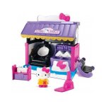 Maison hello kitty transformable 17 x 12, 5 x 19 cm (lxlxh) en salon et boutique avec une figurine et ...