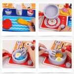 Maison de jeu pour enfants, fourneau a gaz en bois, casserole spatule, vaisselle, jouets de cuisine pour ...