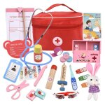 Maison de jeu pour filles, jouet de simulation de docteur d'injection, sac de simulation en bois pour ...