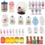 Maison de poup�e 1:12, 1 / 2 / 4 / 5 pi�ces, collations miniatures, bocaux en verre, bar a bonbons, bocal ...