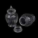 Maison de poupe 1:12 miniature bocal a bonbons en verre transparent, bouteille de bonbons avec couvercle, ...