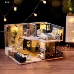 Maison de poupée 3d en bois fait a la main, loft a double etage, maison de princesse, miniature, jouets ... Maison de poupée 3d en bois fait a la main, loft a double etage, maison de princesse, miniature, jouets ...