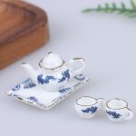 Maison de poupée 6 pièces, vaisselle miniature, service a thé en porcelaine, tasse a motif de fleurs, ... Maison de poupée 6 pièces, vaisselle miniature, service a thé en porcelaine, tasse a motif de fleurs, ...