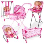 Maison de poup�e, accessoires, chaises � bascule, lit - balan�oire, salle � manger, pour b�b�, maison ...