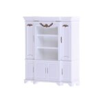 Maison de poup�e blanche miniature 51x12x56mm, mini armoire de cuisine, meuble de salle a manger, etag�re ...