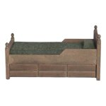 Maison de poupe en bois 1:12, lit queen avec matelas et oreiller, dcoration avec tiroirs