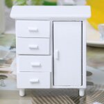 Maison de poupée en bois blanc, miniature, meuble artisanal, modèle de décor, mini armoire, 1:12 Maison de poupée en bois blanc, miniature, meuble artisanal, modèle de décor, mini armoire, 1:12