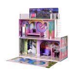 Maison de poupe en bois enfant 3 etages avec 16 accessoires mobilier multicolore dreamland sunset olivia?s ...
