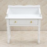 Maison de poup�e en bois, table de table miniature, bureau d'ordinateur, simulation