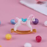 Maison de poupe avec chaise cheval a bascule miniature en bois, mobilier de chambre de bb 1:12, accessoires ...