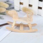 Maison de poupe avec cheval a bascule en bois, chaise miniature, mobilier de chambre de bb, 1:12, ...