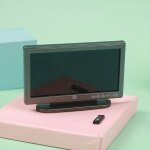 Maison de poup�e echelle 1:12, meuble miniature avec t�l�commande tv