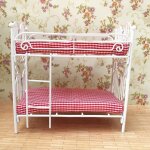 Maison de poupe avec mini cadre en fer, deux couches, lit superpos, pour enfants, cadeaux pour filles, ...