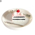 Maison de poup�e mini plat a g�teau, simulation miniature couteau fourchette jouet de cuisine vaisselle ...