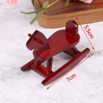 Maison de poupe miniature 1:12, avec cheval a bascule en bois, accessoires de meubles pour chambre de ...