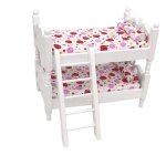 Maison de poup�e miniature 1:12, meubles de chambre � coucher pour enfants, lit superpos�, d�cor de maison ...