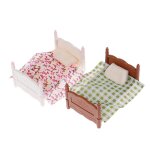 Maison de poup�e miniature 1:12, 1 pi�ce, mini chambre a coucher, mod�le de lit simple, accessoires de ...