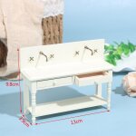 Maison de poupe miniature 1:12, salle de bains, cuisine, robinet, table de lavage, modle d'armoire, ...