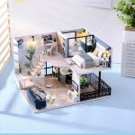 Maison de poupée miniature en bois 3d, bricolage, loft a double etage, décor de pièce miniature fait ... Maison de poupée miniature en bois 3d, bricolage, loft a double etage, décor de pièce miniature fait ...