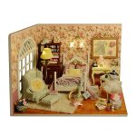 Maison de poup�e miniature en bois 3d, meuble de bricolage, couverture anti - poussi�re, cadeau de no�l, ...