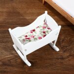 Maison de poupe miniature en bois, echelle 1:12, carton blanc, lit de bb, jouets de chemine pour ...