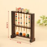 Maison de poup�e miniature en bois, echelle 1 / 12, jeu de crochet, ensemble de jeu de sport de jardin, ...