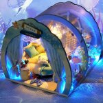 Maison de poup�e miniature en bois avec lumi�re led, kit de bricolage, chambre de princesse, oc�an, jouet ...
