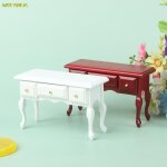 Maison de poup�e miniature en bois r�tro, mod�le de meubles de d�coration, simulation de jouets, bureau, ...