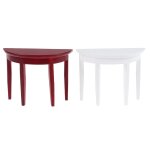 Maison de poupée miniature demi - table ronde en bois, meuble modèle, salon, café, jouet pour enfant, ... Maison de poupée miniature demi - table ronde en bois, meuble modèle, salon, café, jouet pour enfant, ...