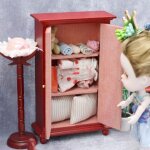 Maison de poupe miniature echelle 1:12, meubles en bois, jouets de garde - robe