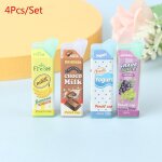 Maison de poupe miniature echelle 1:6, 4 pices, bouteille en carton de lait, tasse de boisson, nourriture ...