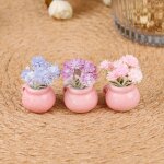 Maison de poup�e miniature, fleurs roses violettes, plantes f�eriques en pot, mod�le de jouets pour enfants, ...