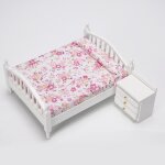 Maison de poupe miniature, lit avec table de chevet, dcoration pour garons et filles, cadeaux de nol ...