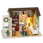 Maison de poup�e miniature avec meubles en bois, jouets pour enfants, cadeau de nouvel an, pour la saint ...