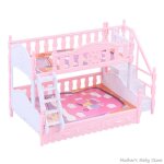 Maison de poupe princesse europenne lit double avec escaliers, jouets pour poupe bjd, meubles de lit ...