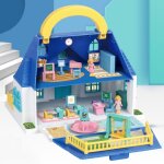 Maison de poup�e de princesse miniature, maison de villa, ch�teau, jouet educatif pour enfants, cadeau ...