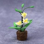 Maison de poup�e en r�sine 1:12, plantes en pot, verte miniature, d�cor pour enfants