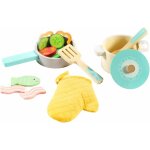 Maisonelle nature, playset casseroles avec nourriture, jouet pour enfants en bois, avec ganton, poêle, ... Maisonelle nature, playset casseroles avec nourriture, jouet pour enfants en bois, avec ganton, poêle, ...