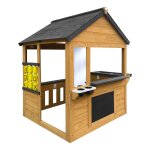 Maisonnette enfant en bois, marron / anthracite