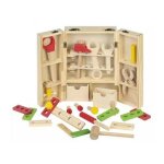 Mallette bricolo kid's 40 pieces en bois - boite a outils enfant 3 ans - jouet d'imitation - bricolage, ...