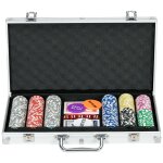 Mallette pro de poker verrouillable coffret pro poker 300 jetons 2 jeux cartes 5 d�s 3 boutons 2 cl�s ...